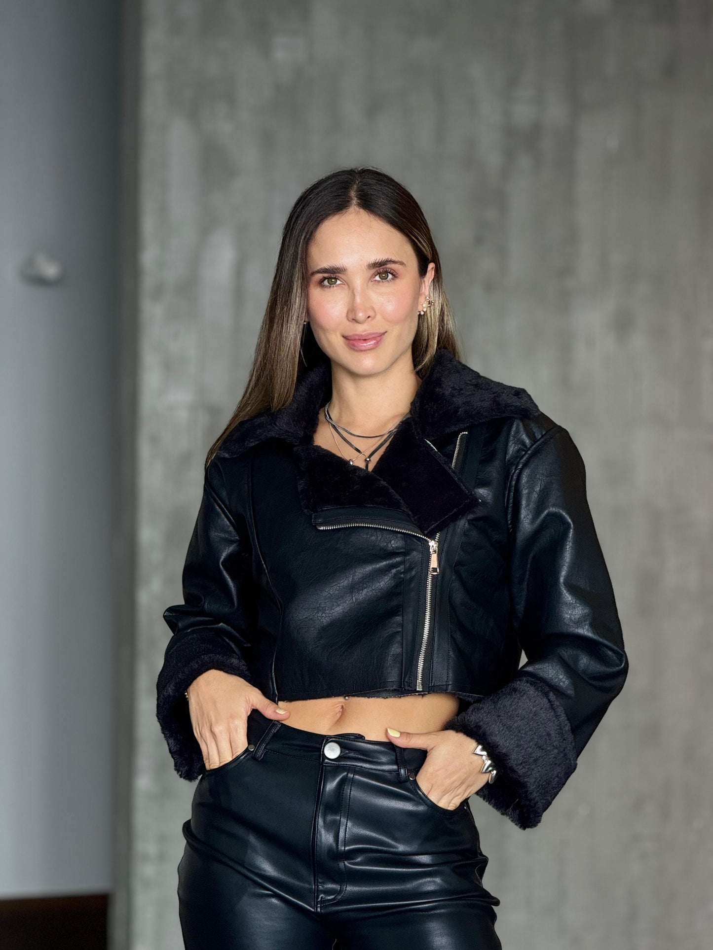 Chaqueta Aviadora Negro