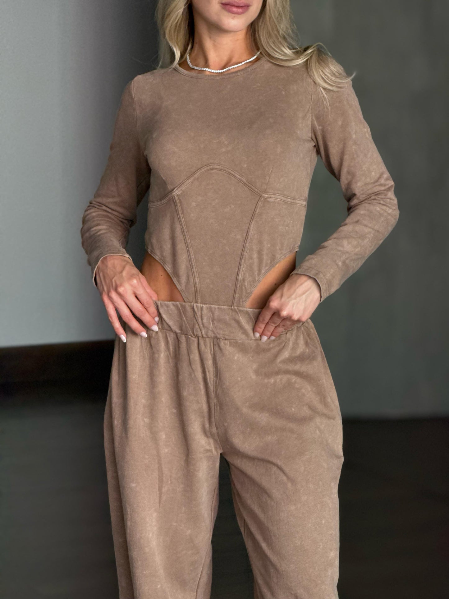 Set Body Sudadera Beige