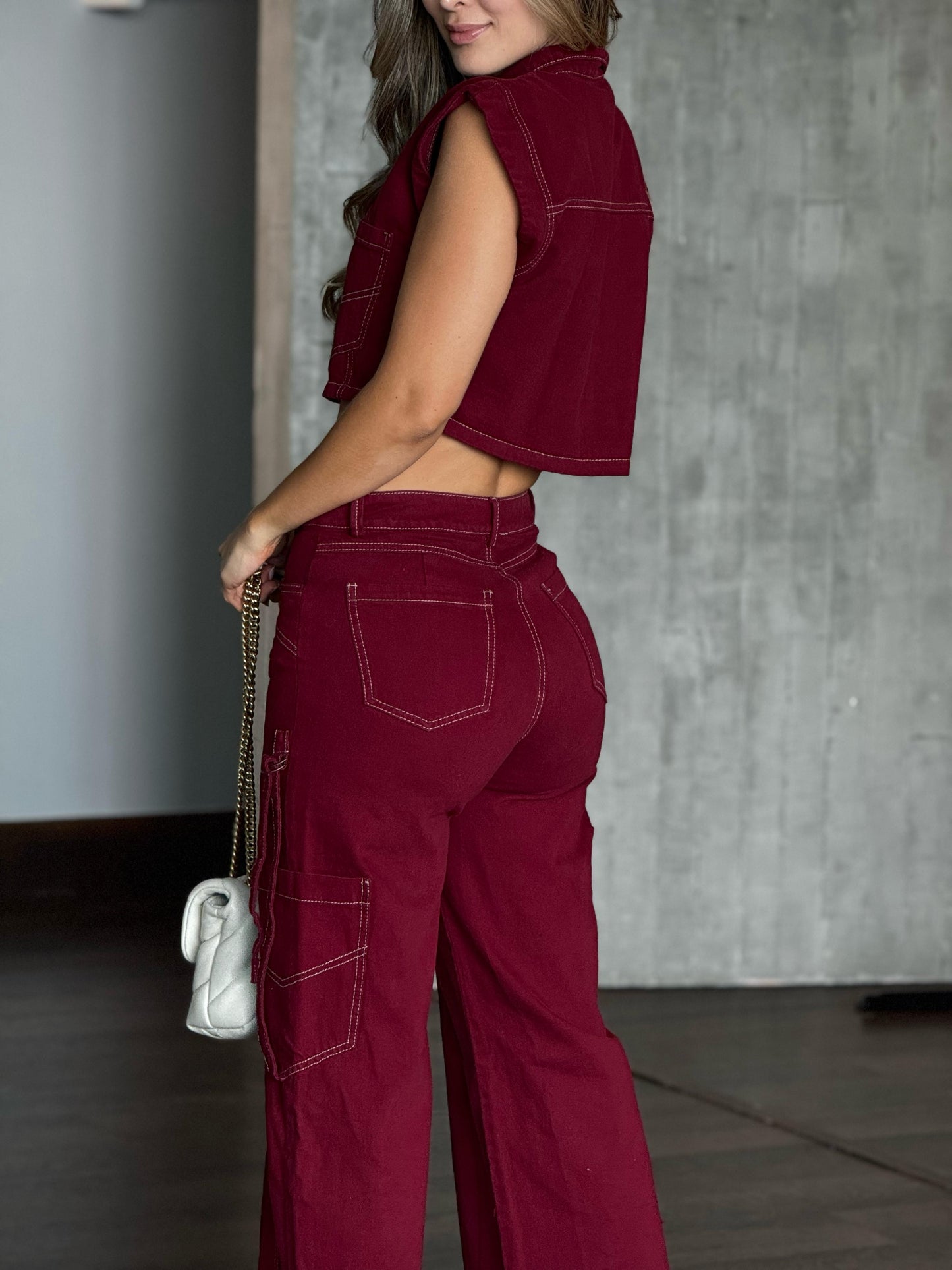 Set Denim Burgundy