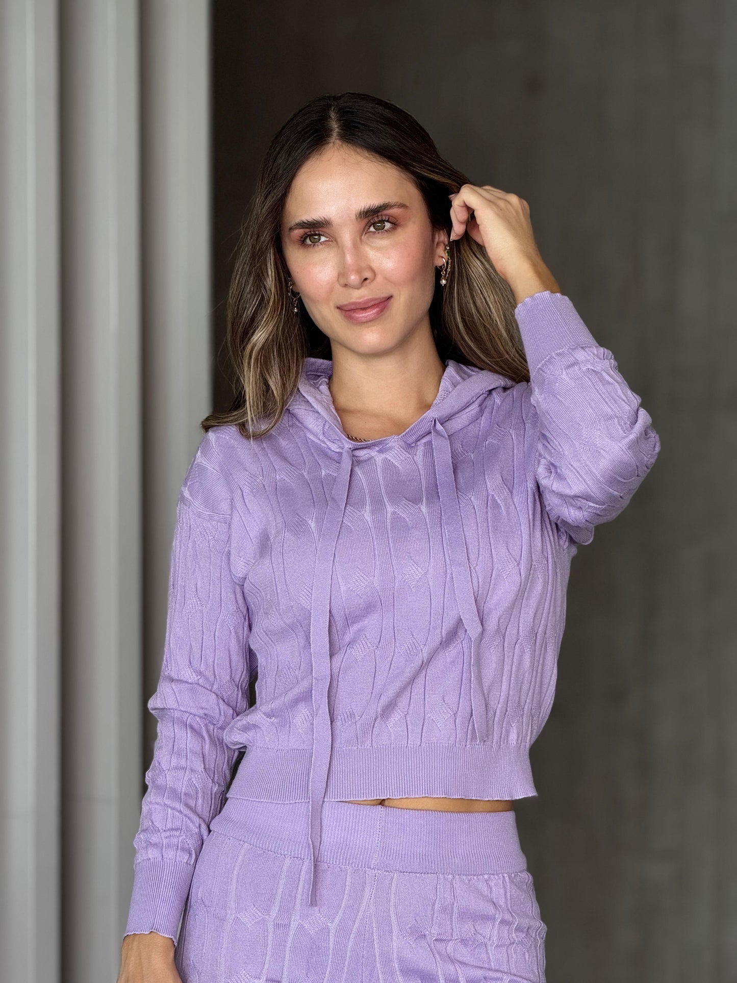Set Hilo Pantalón Tubo Lila