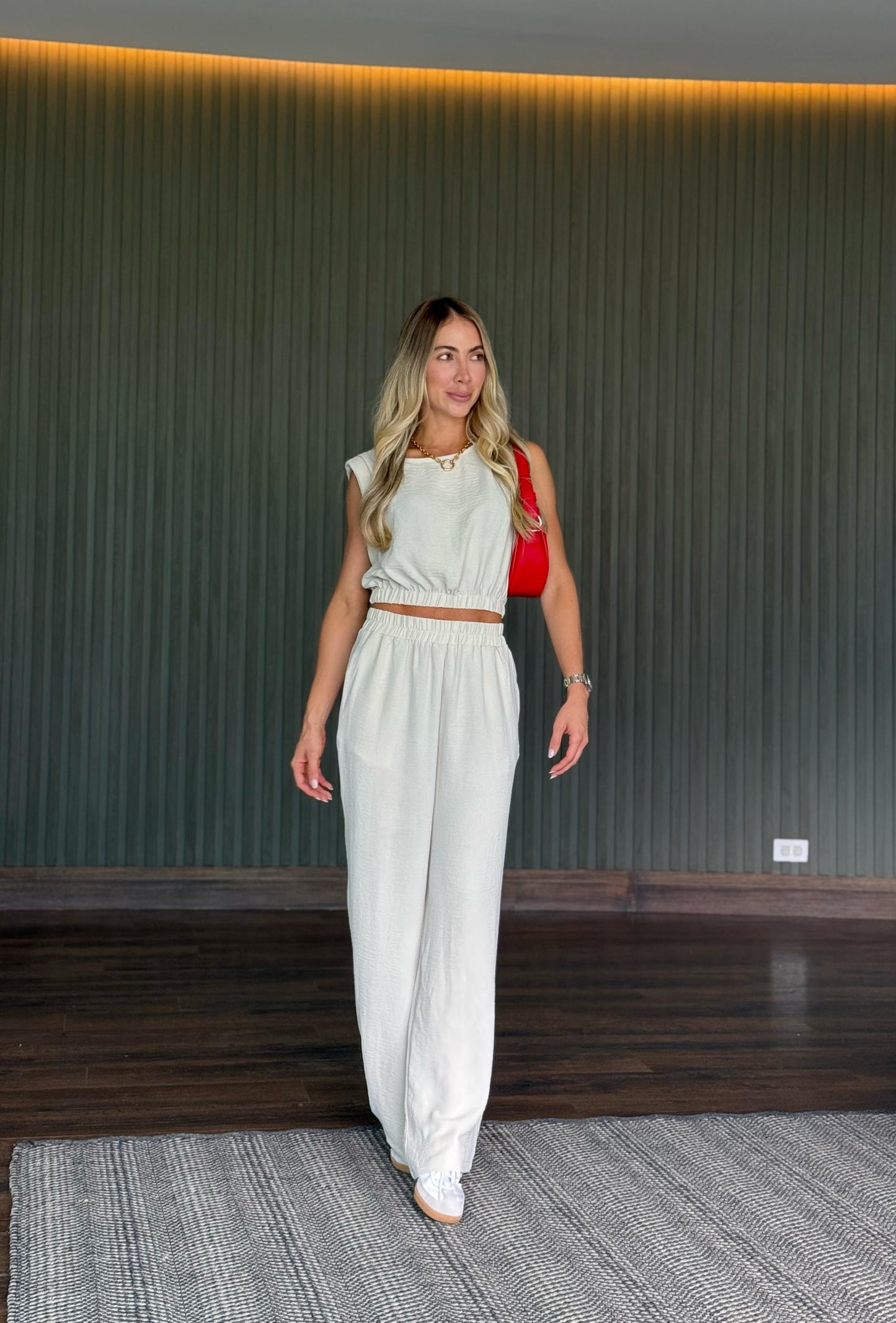 Set Blusa Hombrera Marfil