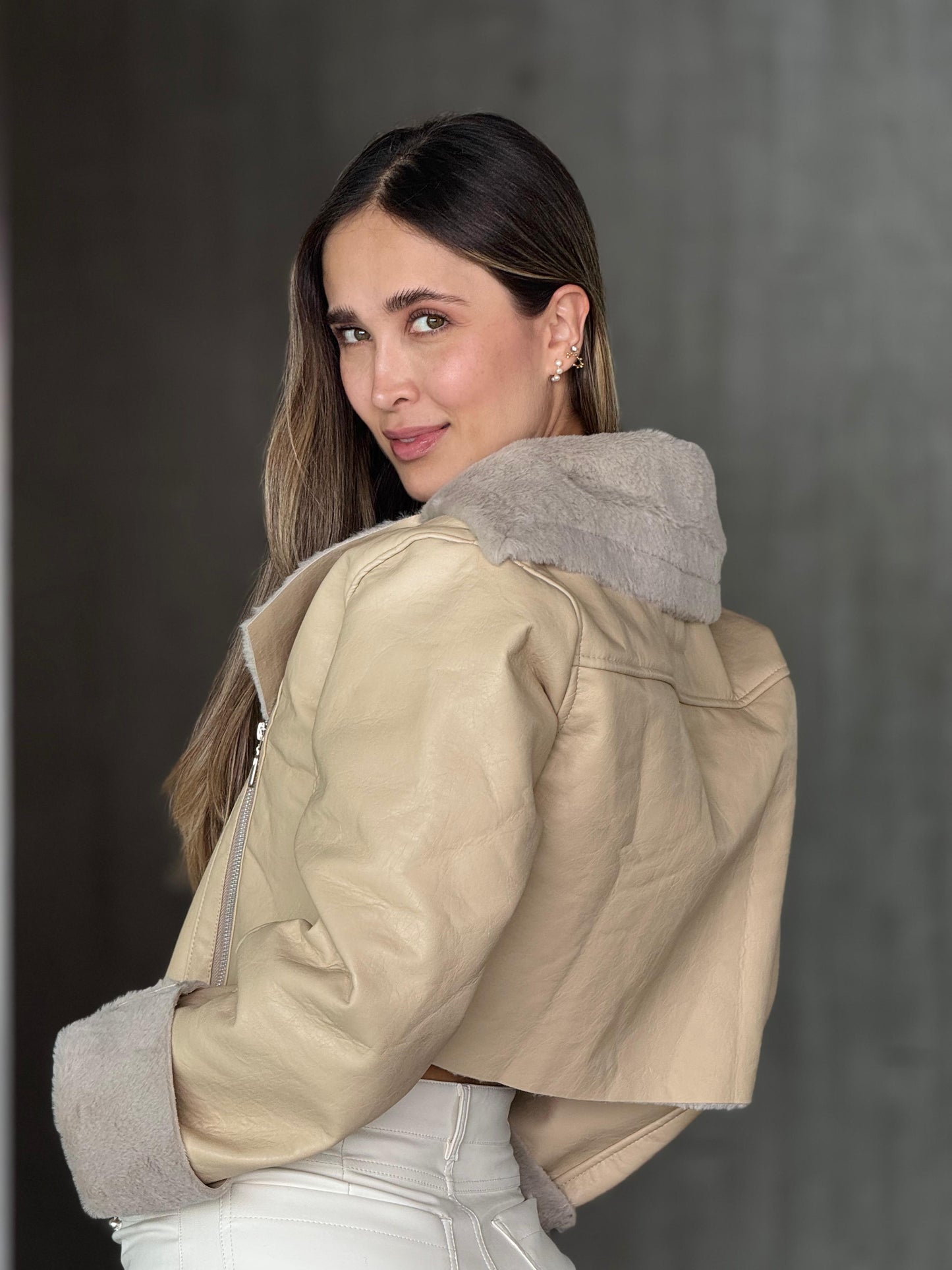 Chaqueta Aviador Beige