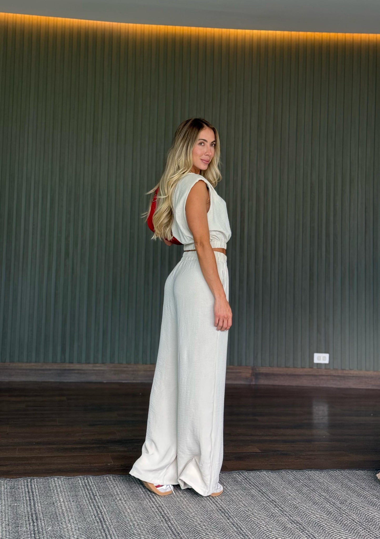 Set Blusa Hombrera Marfil