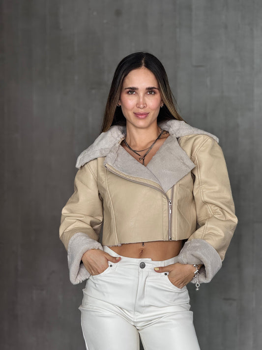 Chaqueta Aviador Beige
