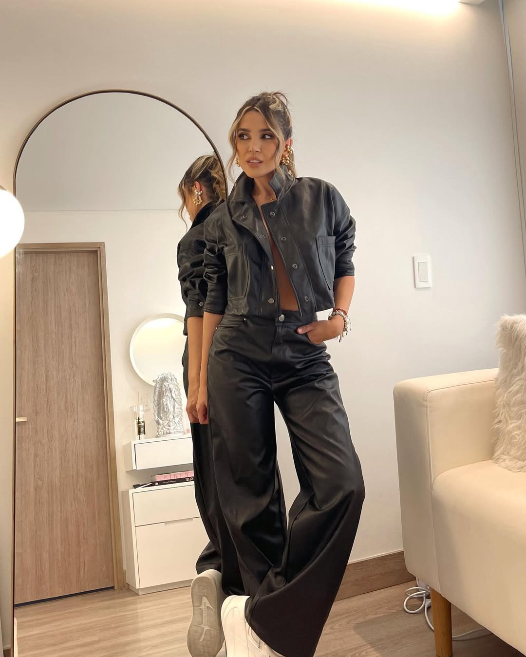 Set Efecto Cuero Negro