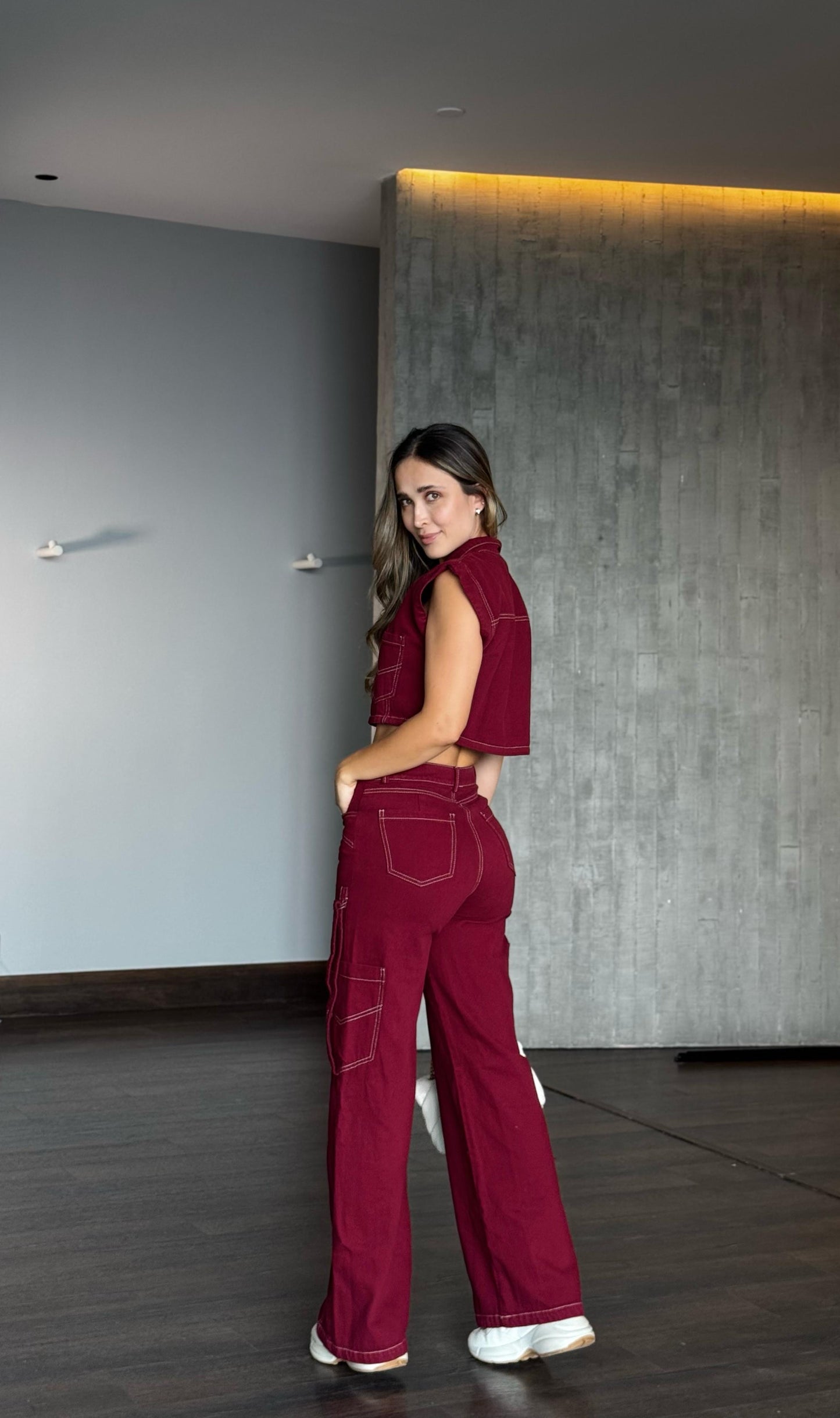 Set Denim Burgundy